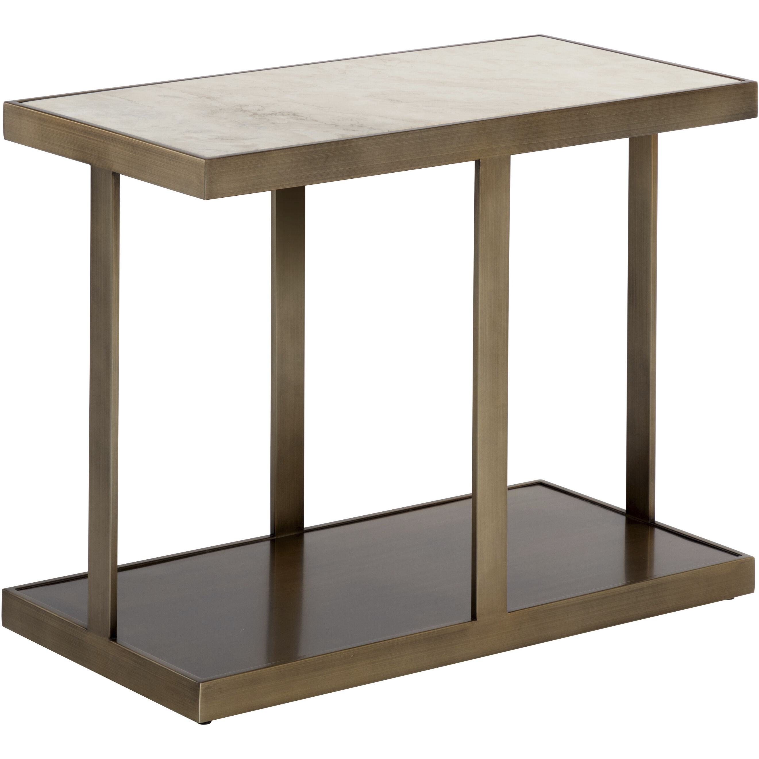 Kamali 28 X 21.75 inch Matte / Antique Gold Side Table
